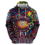 Personalised NAIDOC Week 2025 Bulldogs Football Zip Hoodie Aboriginal Dot Painting