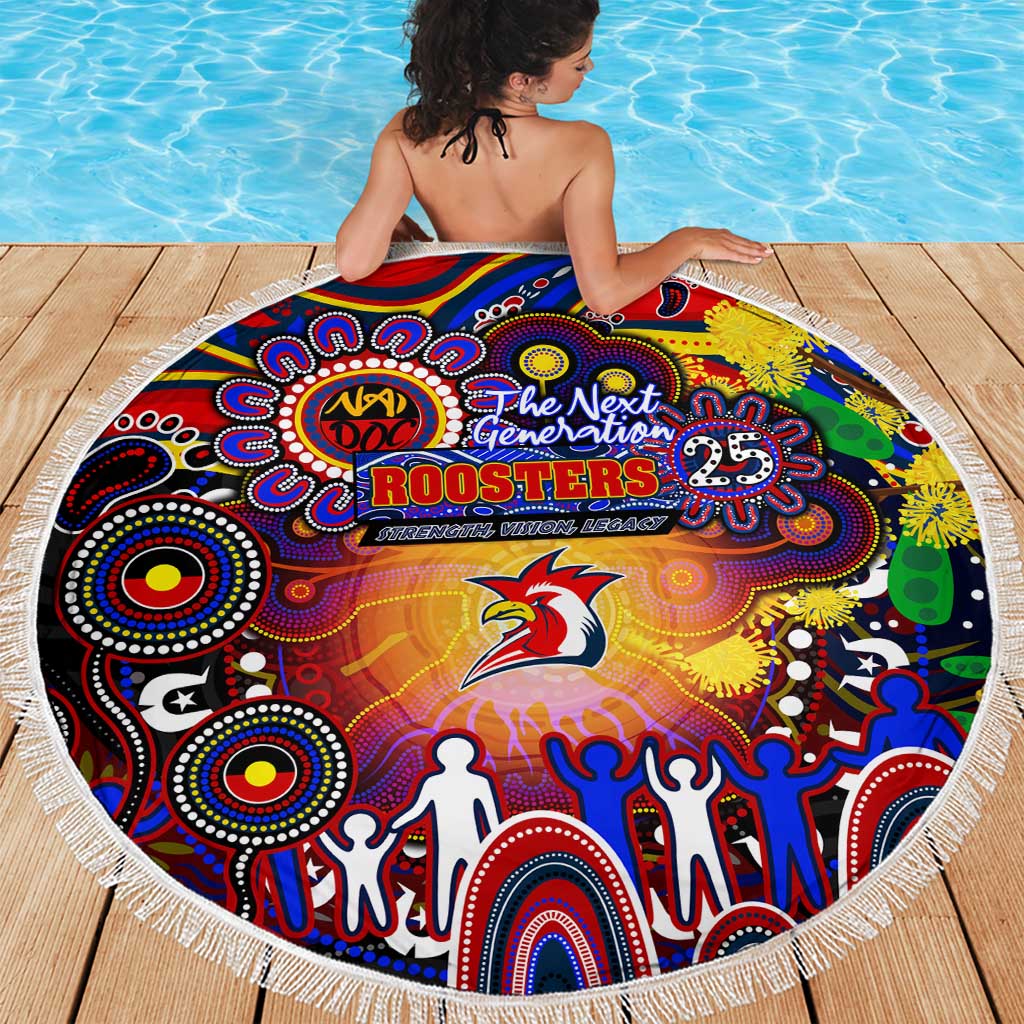 NAIDOC Week 2025 Roosters Football Beach Blanket Aboriginal Dot Painting