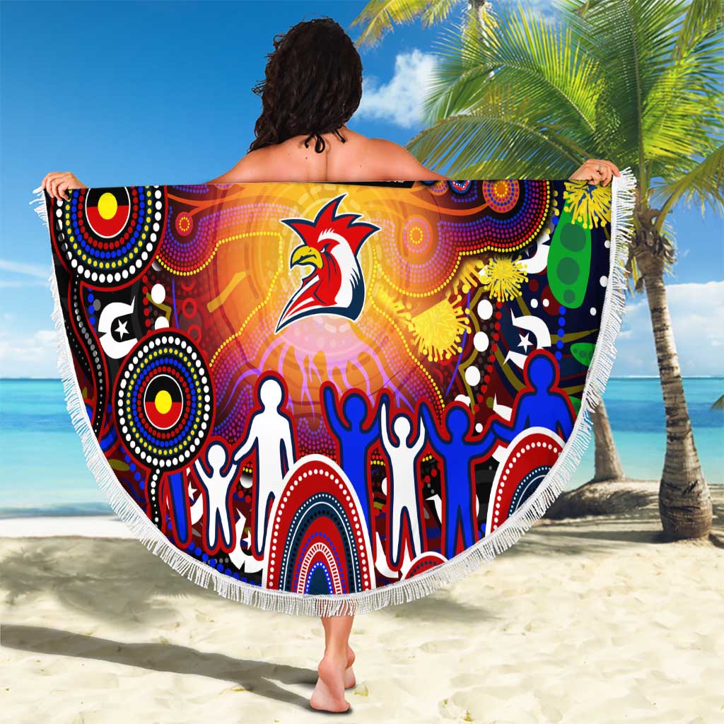 NAIDOC Week 2025 Roosters Football Beach Blanket Aboriginal Dot Painting