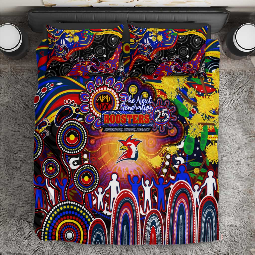 NAIDOC Week 2025 Roosters Football Bedding Set Aboriginal Dot Painting