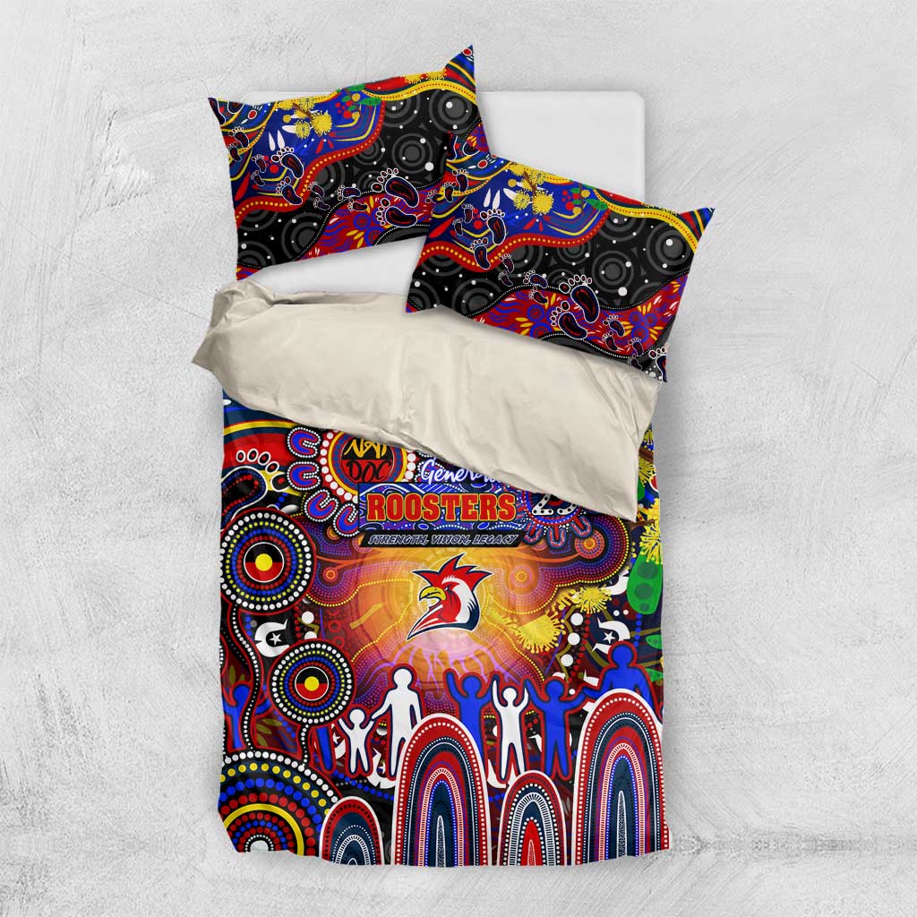 NAIDOC Week 2025 Roosters Football Bedding Set Aboriginal Dot Painting
