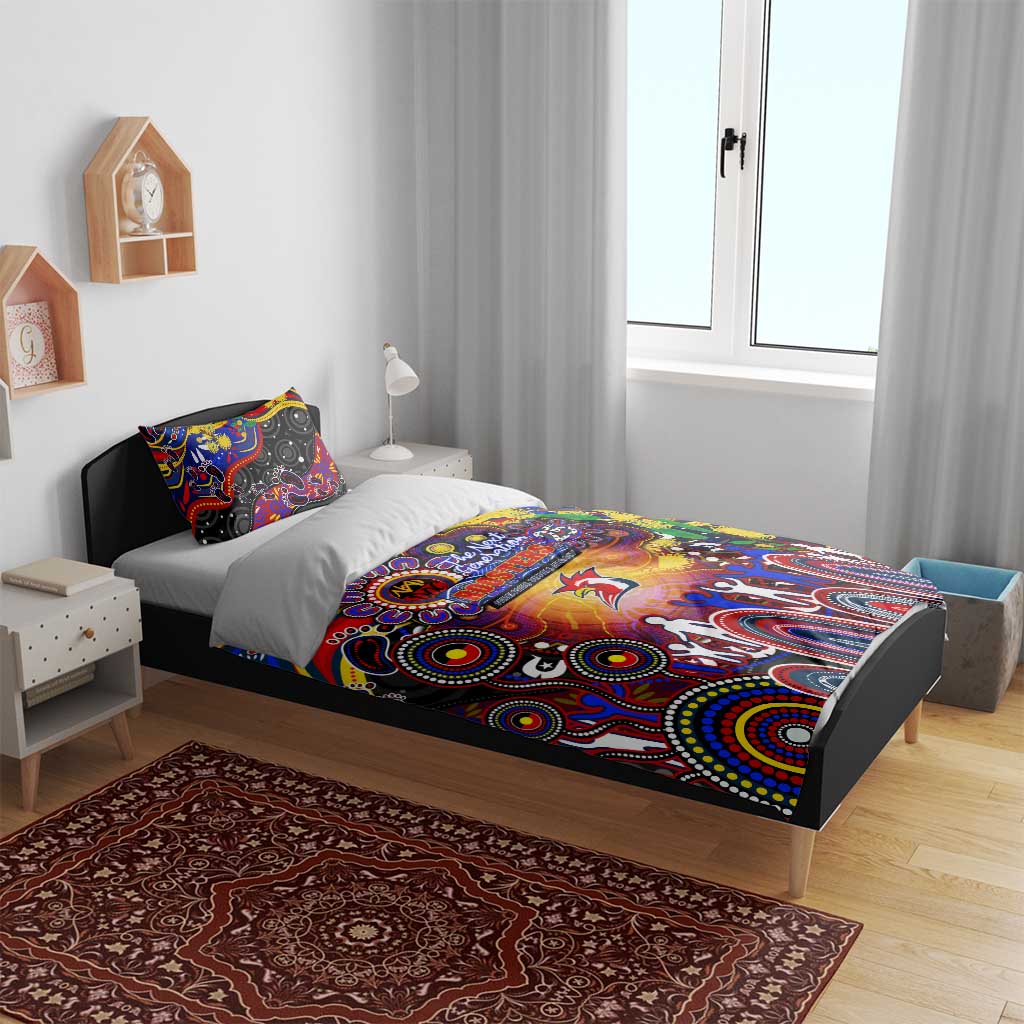 NAIDOC Week 2025 Roosters Football Bedding Set Aboriginal Dot Painting
