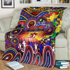 NAIDOC Week 2025 Roosters Football Blanket Aboriginal Dot Painting