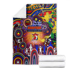 NAIDOC Week 2025 Roosters Football Blanket Aboriginal Dot Painting