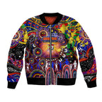 Personalised NAIDOC Week 2025 Roosters Football Bomber Jacket Aboriginal Dot Painting