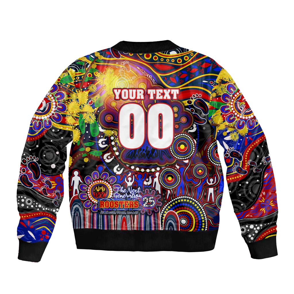 Personalised NAIDOC Week 2025 Roosters Football Bomber Jacket Aboriginal Dot Painting