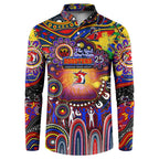 Personalised NAIDOC Week 2025 Roosters Football Button Sweatshirt Aboriginal Dot Painting