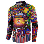 Personalised NAIDOC Week 2025 Roosters Football Button Sweatshirt Aboriginal Dot Painting