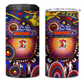 NAIDOC Week 2025 Roosters Football 4 in 1 Can Cooler Tumbler Aboriginal Dot Painting