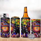 NAIDOC Week 2025 Roosters Football 4 in 1 Can Cooler Tumbler Aboriginal Dot Painting