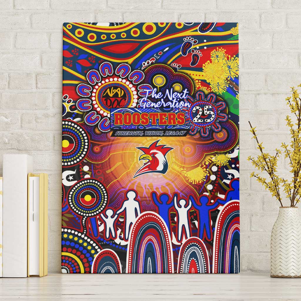 NAIDOC Week 2025 Roosters Football Canvas Wall Art Aboriginal Dot Painting