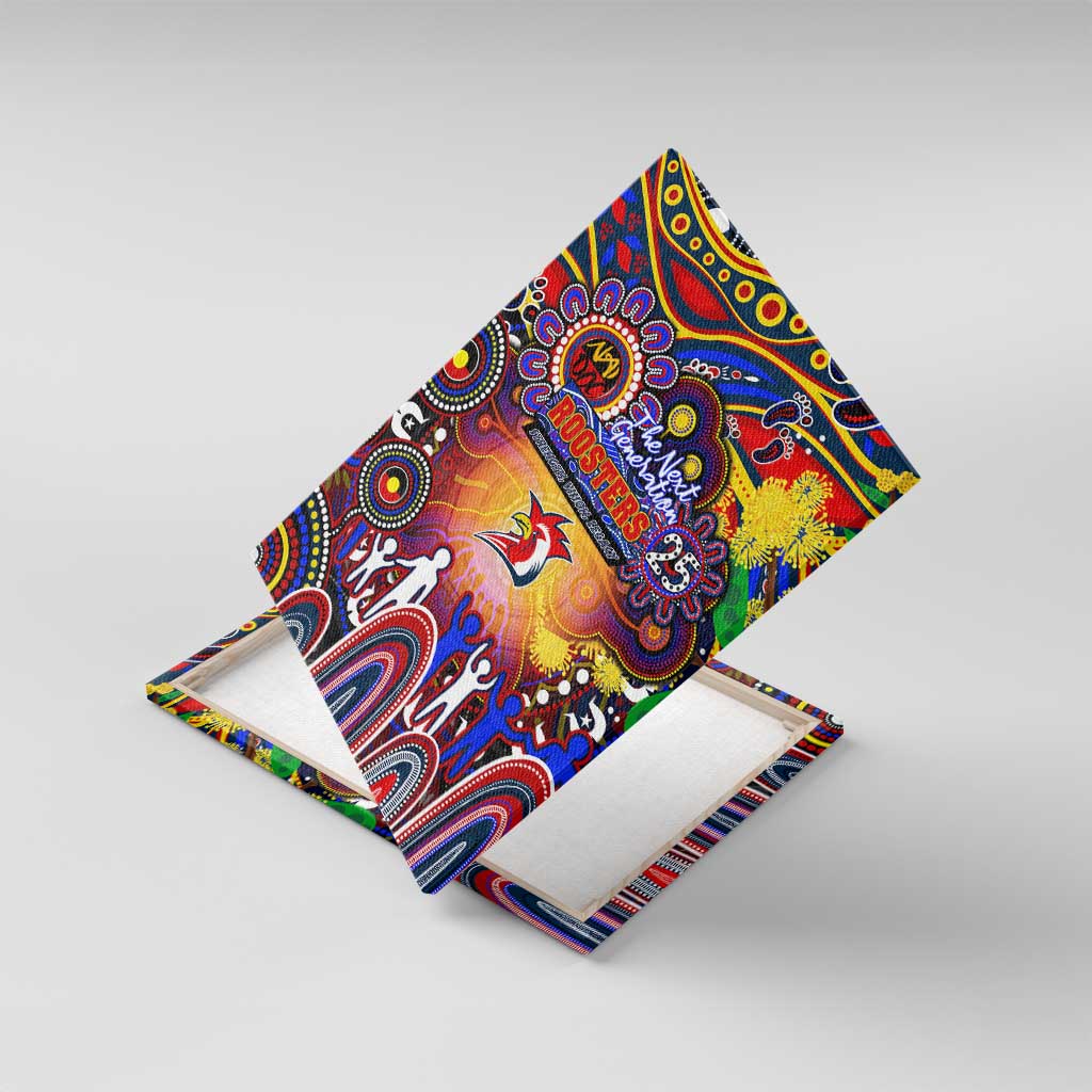 NAIDOC Week 2025 Roosters Football Canvas Wall Art Aboriginal Dot Painting