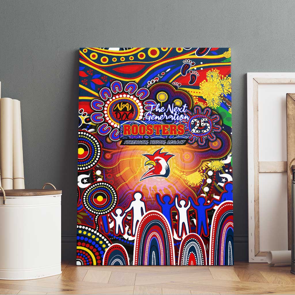 NAIDOC Week 2025 Roosters Football Canvas Wall Art Aboriginal Dot Painting