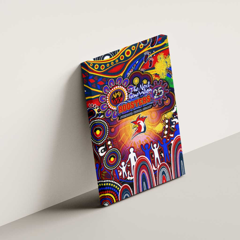 NAIDOC Week 2025 Roosters Football Canvas Wall Art Aboriginal Dot Painting