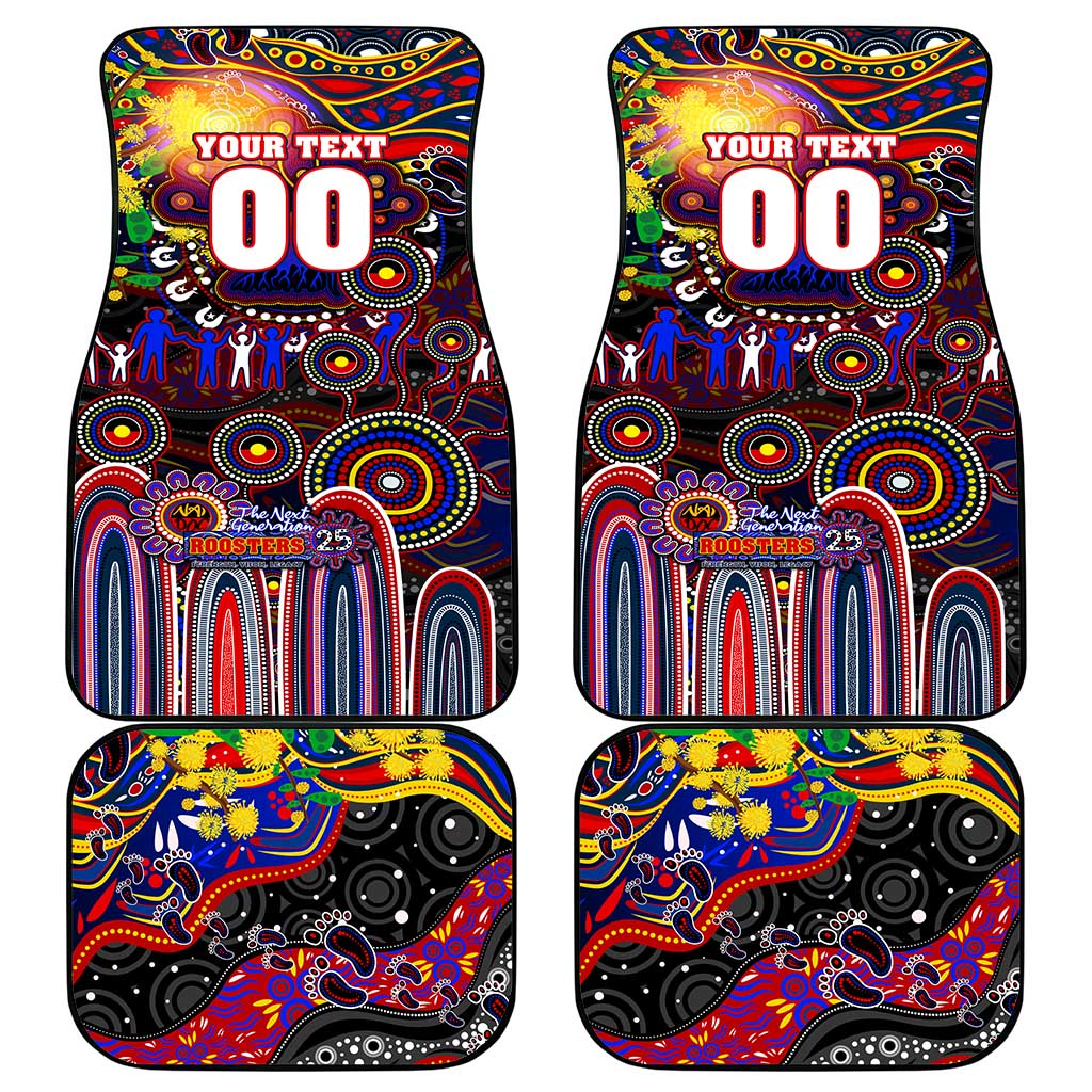 NAIDOC Week 2025 Roosters Football Car Mats Aboriginal Dot Painting