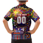 Personalised NAIDOC Week 2025 Roosters Football Family Matching Mermaid Dress and Hawaiian Shirt Aboriginal Dot Painting