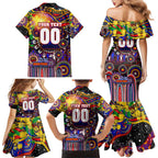 Personalised NAIDOC Week 2025 Roosters Football Family Matching Mermaid Dress and Hawaiian Shirt Aboriginal Dot Painting