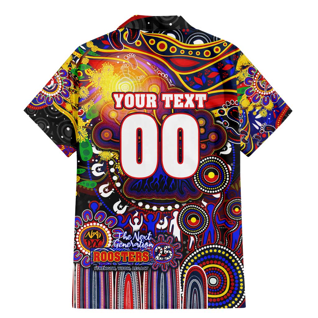 Personalised NAIDOC Week 2025 Roosters Football Family Matching Mermaid Dress and Hawaiian Shirt Aboriginal Dot Painting