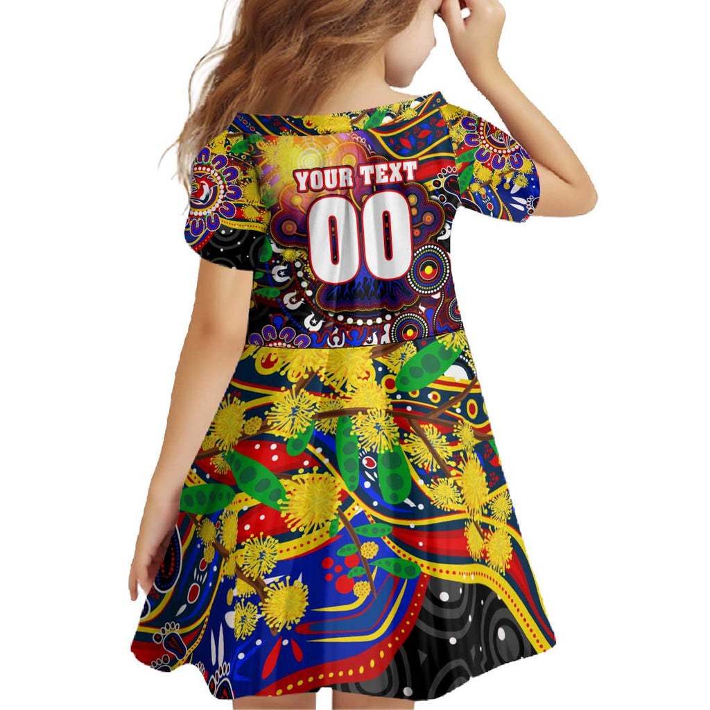 Personalised NAIDOC Week 2025 Roosters Football Family Matching Off The Shoulder Long Sleeve Dress and Hawaiian Shirt Aboriginal Dot Painting