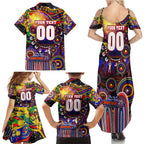 Personalised NAIDOC Week 2025 Roosters Football Family Matching Summer Maxi Dress and Hawaiian Shirt Aboriginal Dot Painting