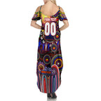 Personalised NAIDOC Week 2025 Roosters Football Family Matching Summer Maxi Dress and Hawaiian Shirt Aboriginal Dot Painting