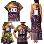 Personalised NAIDOC Week 2025 Roosters Football Family Matching Tank Maxi Dress and Hawaiian Shirt Aboriginal Dot Painting