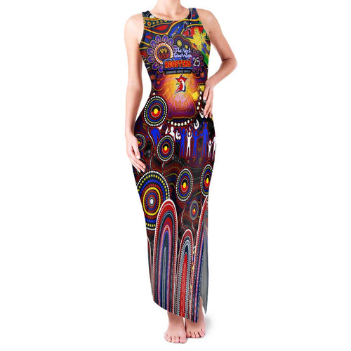 Personalised NAIDOC Week 2025 Roosters Football Family Matching Tank Maxi Dress and Hawaiian Shirt Aboriginal Dot Painting