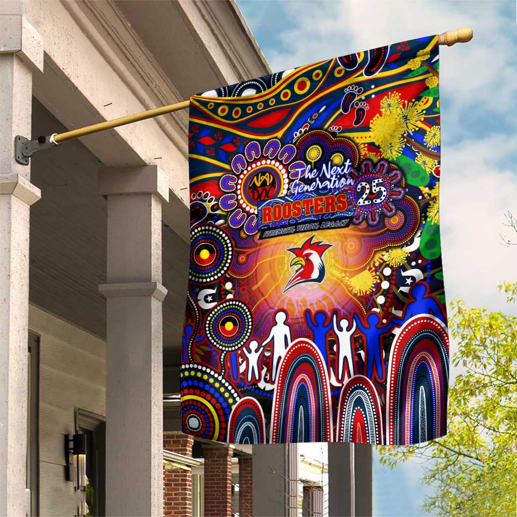 NAIDOC Week 2025 Roosters Football Garden Flag Aboriginal Dot Painting