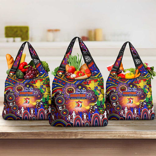 NAIDOC Week 2025 Roosters Football Grocery Bag Aboriginal Dot Painting