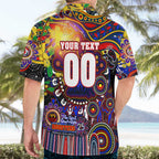 Personalised NAIDOC Week 2025 Roosters Football Hawaiian Shirt Aboriginal Dot Painting