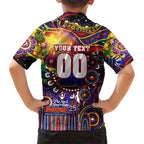 Personalised NAIDOC Week 2025 Roosters Football Kid Hawaiian Shirt Aboriginal Dot Painting