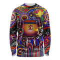 Personalised NAIDOC Week 2025 Roosters Football Long Sleeve Shirt Aboriginal Dot Painting