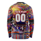 Personalised NAIDOC Week 2025 Roosters Football Long Sleeve Shirt Aboriginal Dot Painting