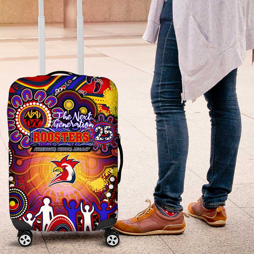 NAIDOC Week 2025 Roosters Football Luggage Cover Aboriginal Dot Painting
