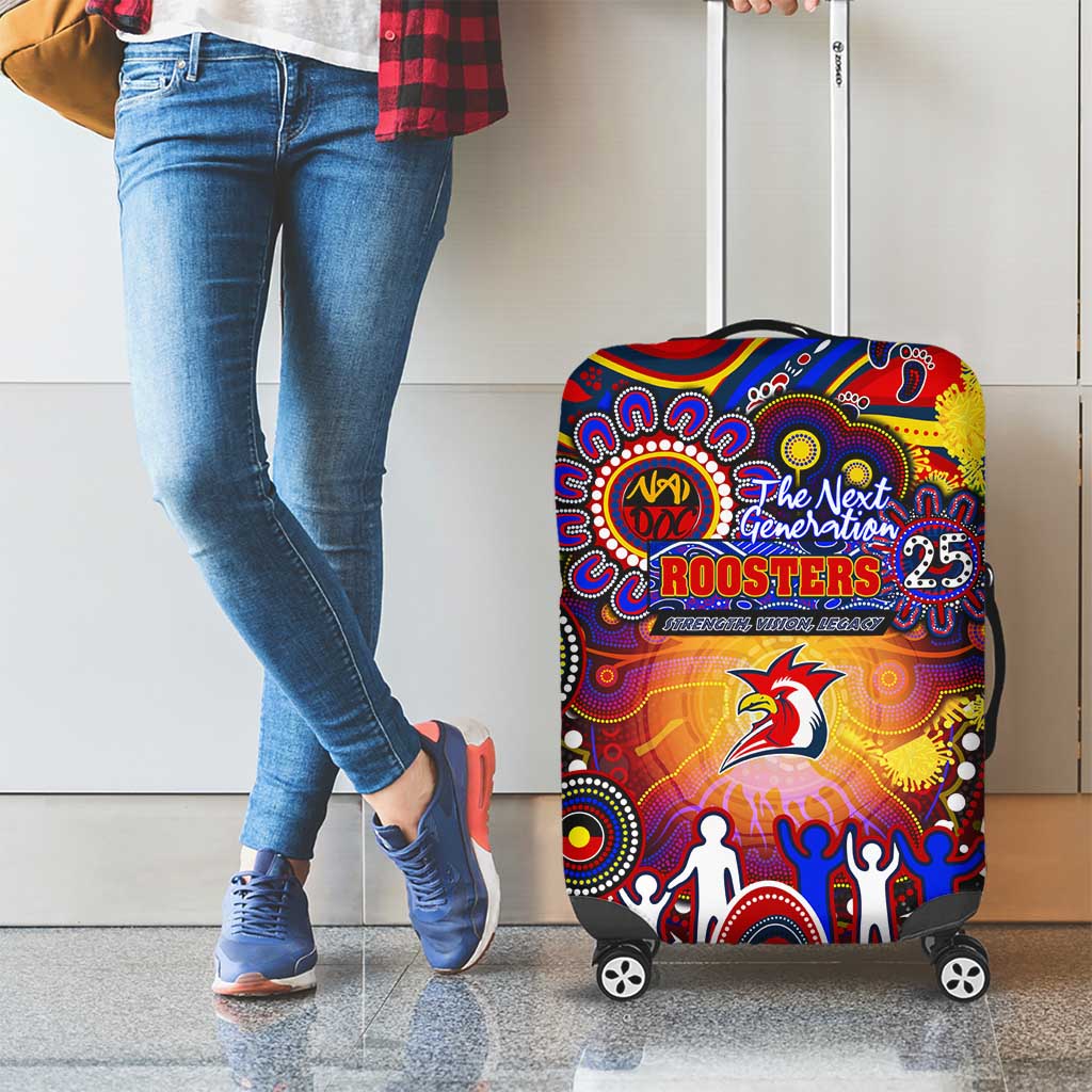 NAIDOC Week 2025 Roosters Football Luggage Cover Aboriginal Dot Painting