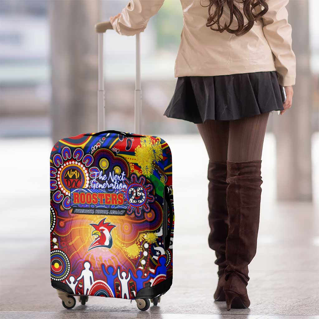 NAIDOC Week 2025 Roosters Football Luggage Cover Aboriginal Dot Painting