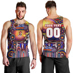 Personalised NAIDOC Week 2025 Roosters Football Men Tank Top Aboriginal Dot Painting