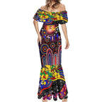 Personalised NAIDOC Week 2025 Roosters Football Mermaid Dress Aboriginal Dot Painting
