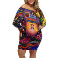 Personalised NAIDOC Week 2025 Roosters Football Off Shoulder Short Dress Aboriginal Dot Painting