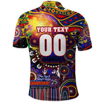 Personalised NAIDOC Week 2025 Roosters Football Polo Shirt Aboriginal Dot Painting