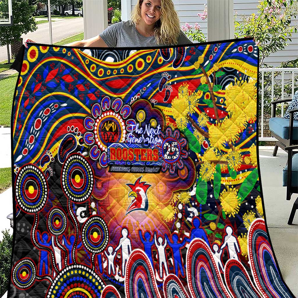 NAIDOC Week 2025 Roosters Football Quilt Aboriginal Dot Painting