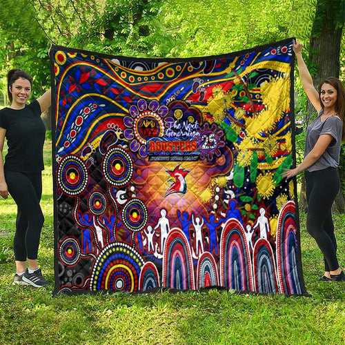 NAIDOC Week 2025 Roosters Football Quilt Aboriginal Dot Painting