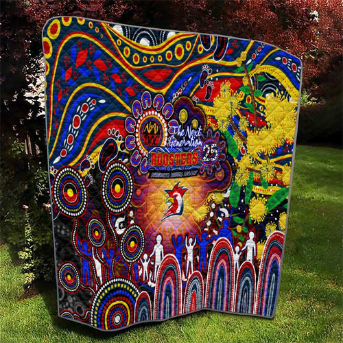 NAIDOC Week 2025 Roosters Football Quilt Aboriginal Dot Painting
