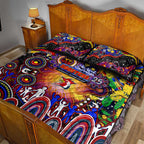 NAIDOC Week 2025 Roosters Football Quilt Bed Set Aboriginal Dot Painting