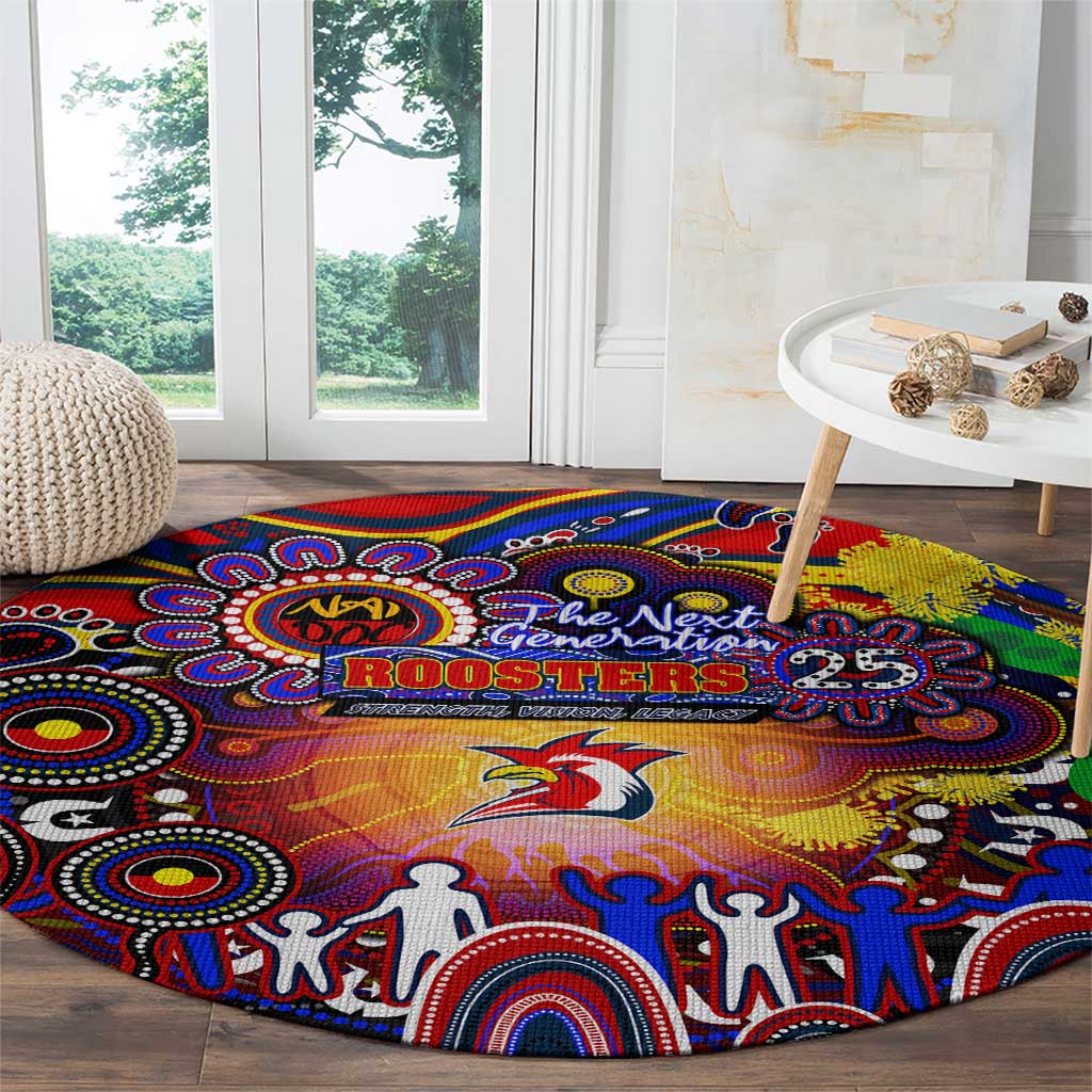 NAIDOC Week 2025 Roosters Football Round Carpet Aboriginal Dot Painting