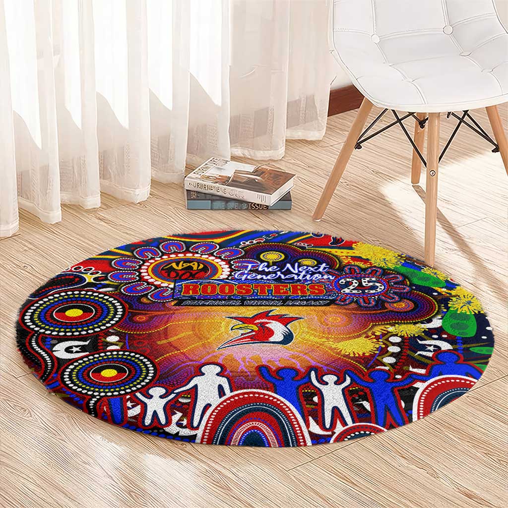 NAIDOC Week 2025 Roosters Football Round Carpet Aboriginal Dot Painting