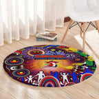 NAIDOC Week 2025 Roosters Football Round Carpet Aboriginal Dot Painting