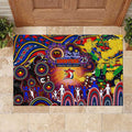 NAIDOC Week 2025 Roosters Football Rubber Doormat Aboriginal Dot Painting