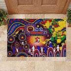 NAIDOC Week 2025 Roosters Football Rubber Doormat Aboriginal Dot Painting