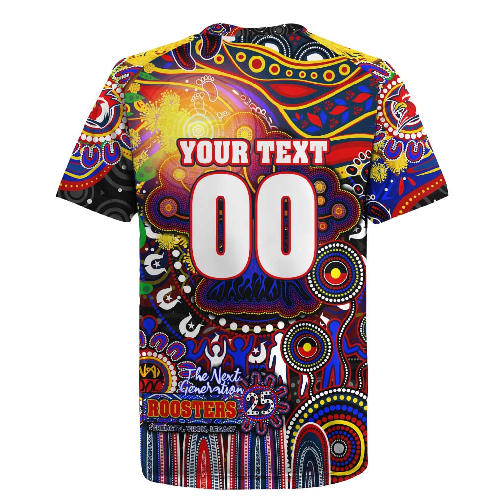 Personalised NAIDOC Week 2025 Roosters Football Rugby Jersey Aboriginal Dot Painting